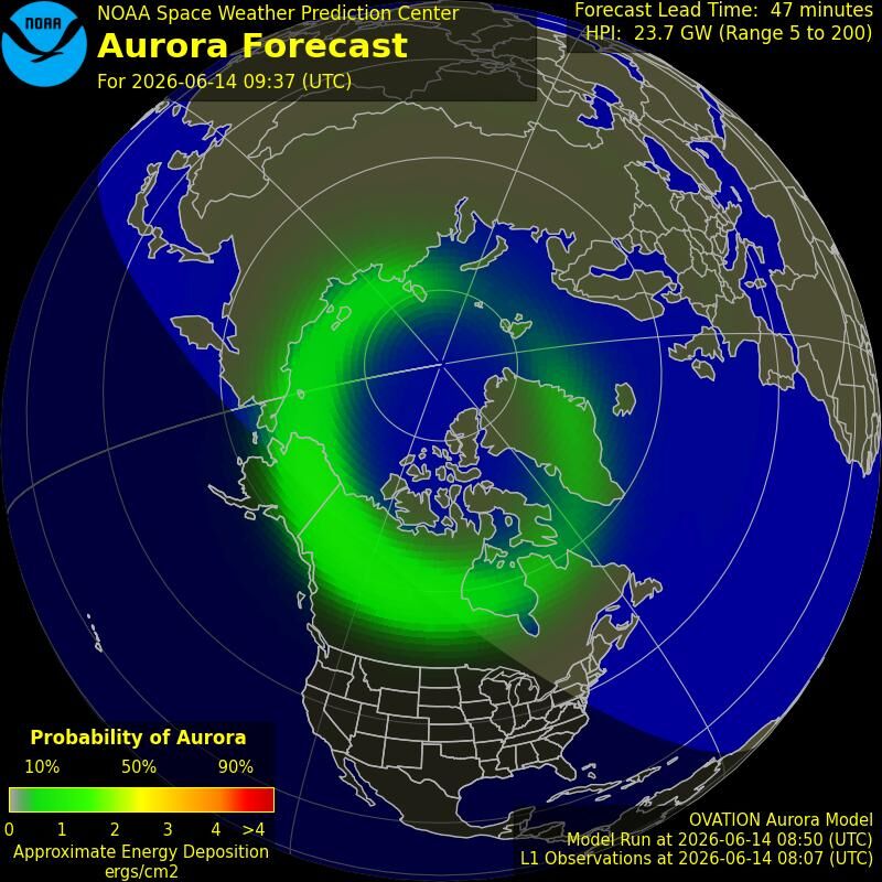 Aurora-Forecast Nordhalbkugel