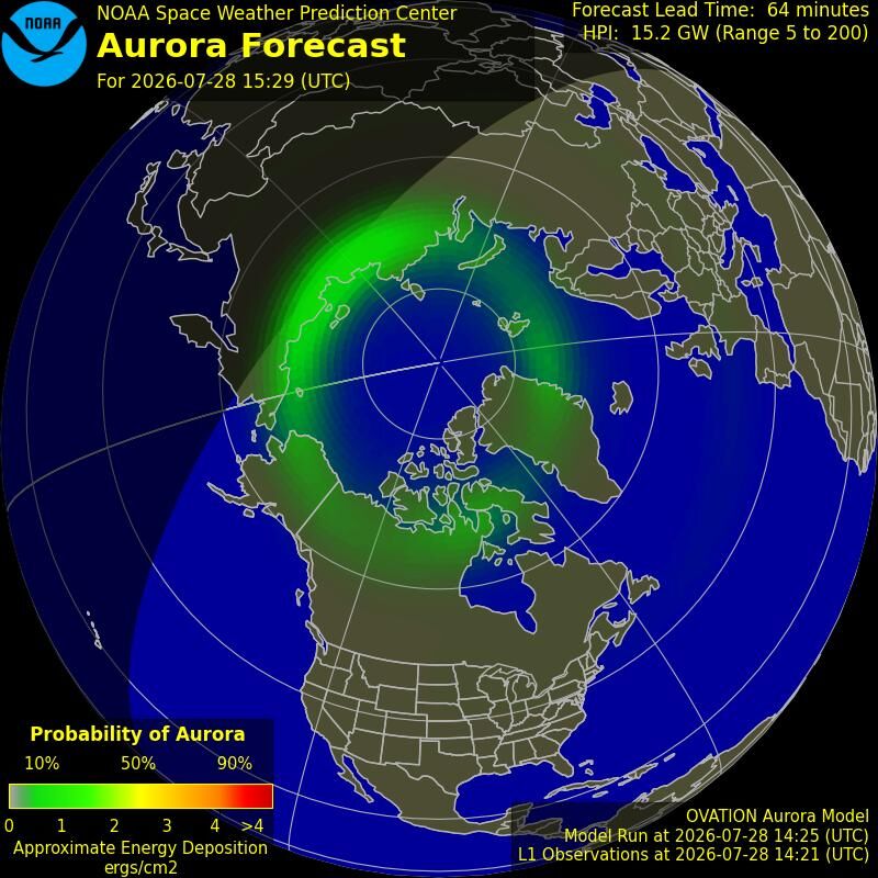 Aurora-Forecast Nordhalbkugel