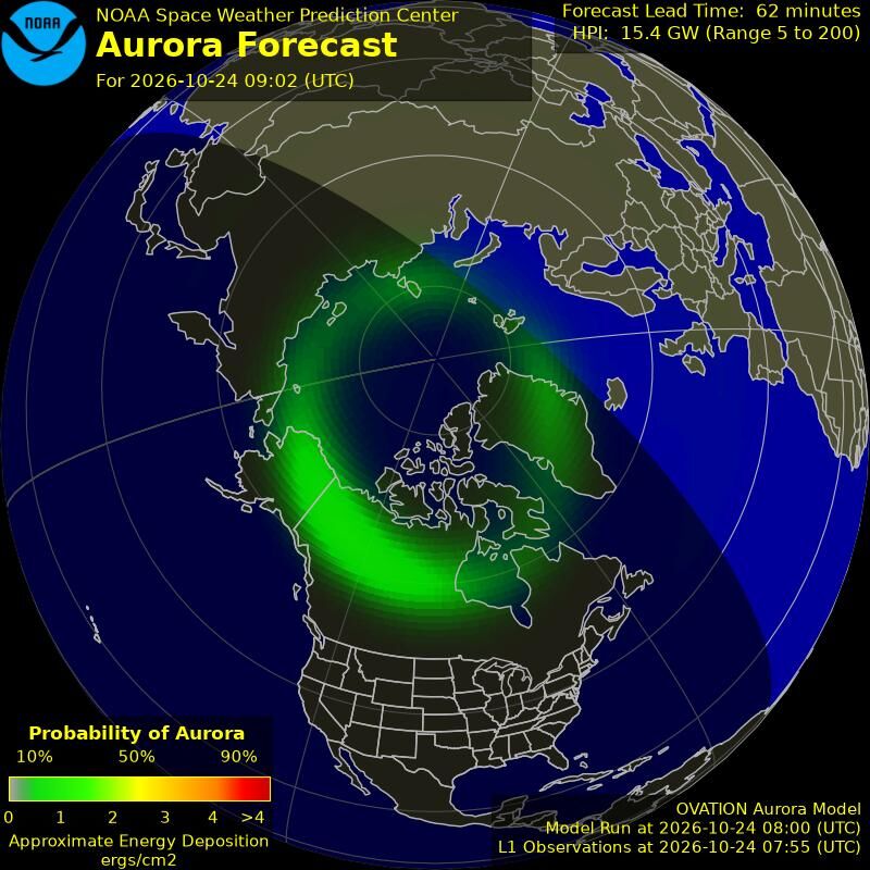 Aurora-Forecast Nordhalbkugel