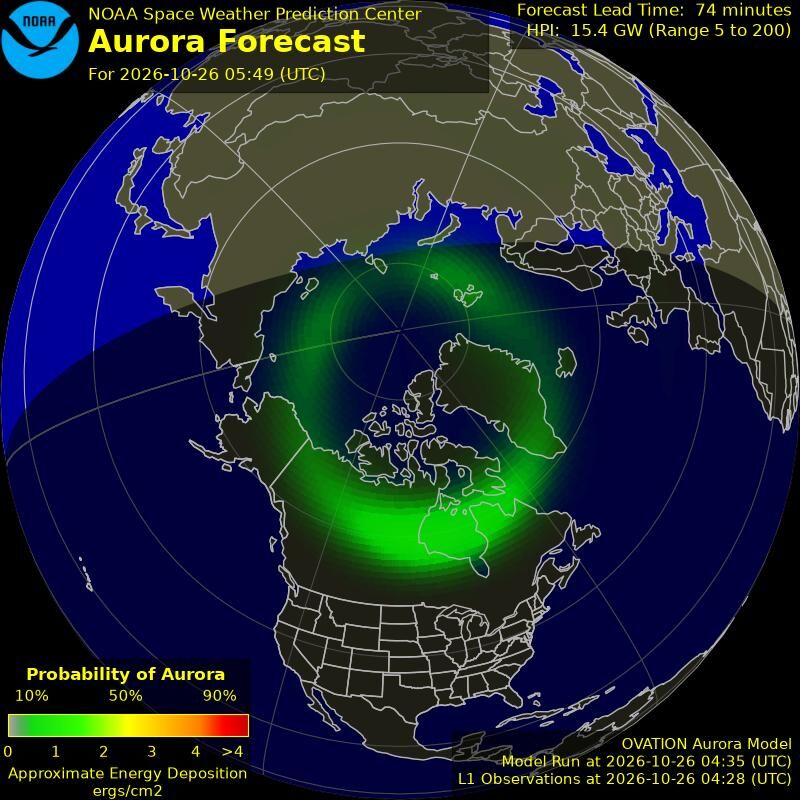 Aurora-Forecast Nordhalbkugel