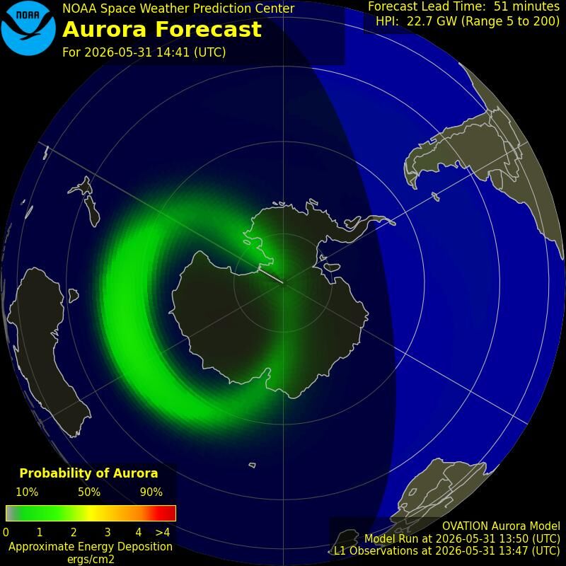 Aurora-Forecast Südhalbkugel