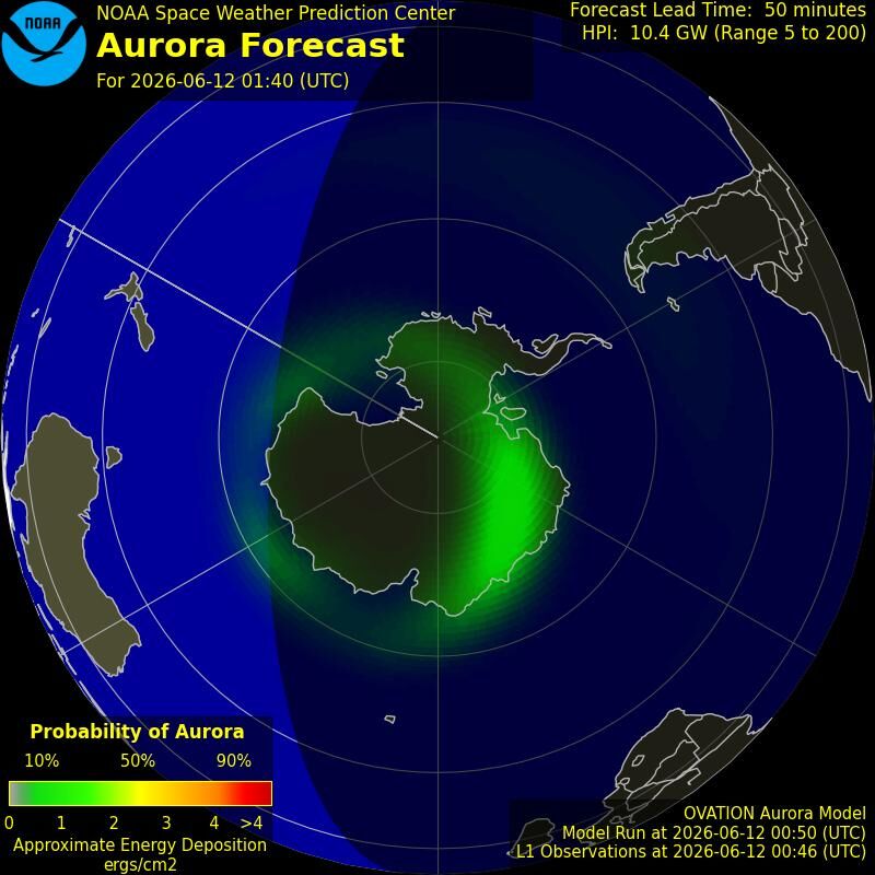 Aurora-Forecast Südhalbkugel