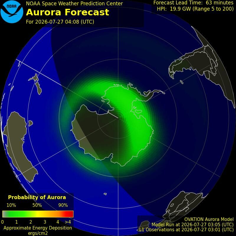 Aurora-Forecast Südhalbkugel