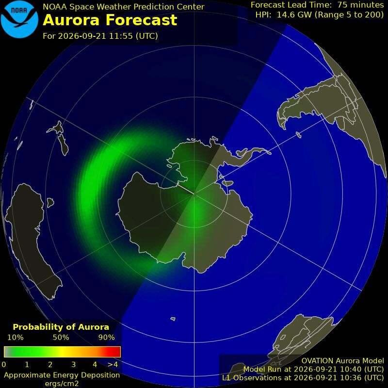 Aurora-Forecast Südhalbkugel
