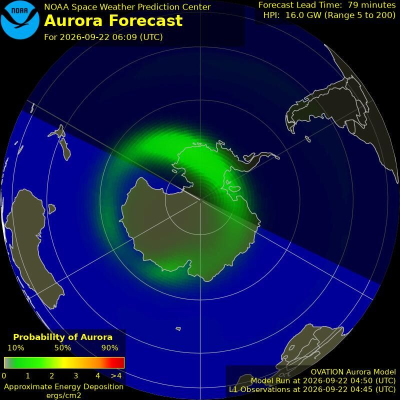 Aurora-Forecast Südhalbkugel