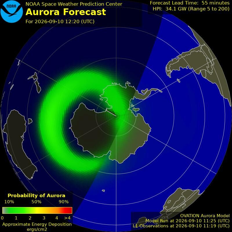 Aurora-Forecast Südhalbkugel