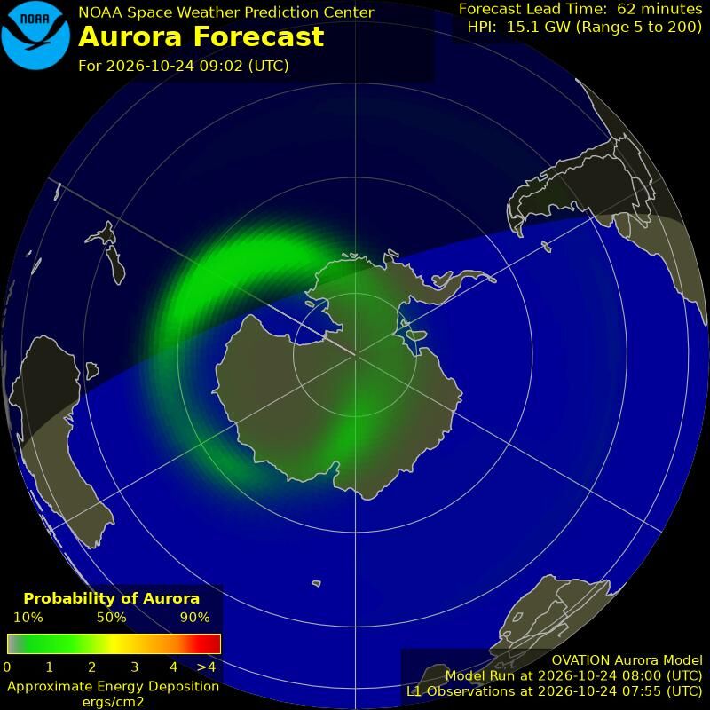 Aurora-Forecast Südhalbkugel