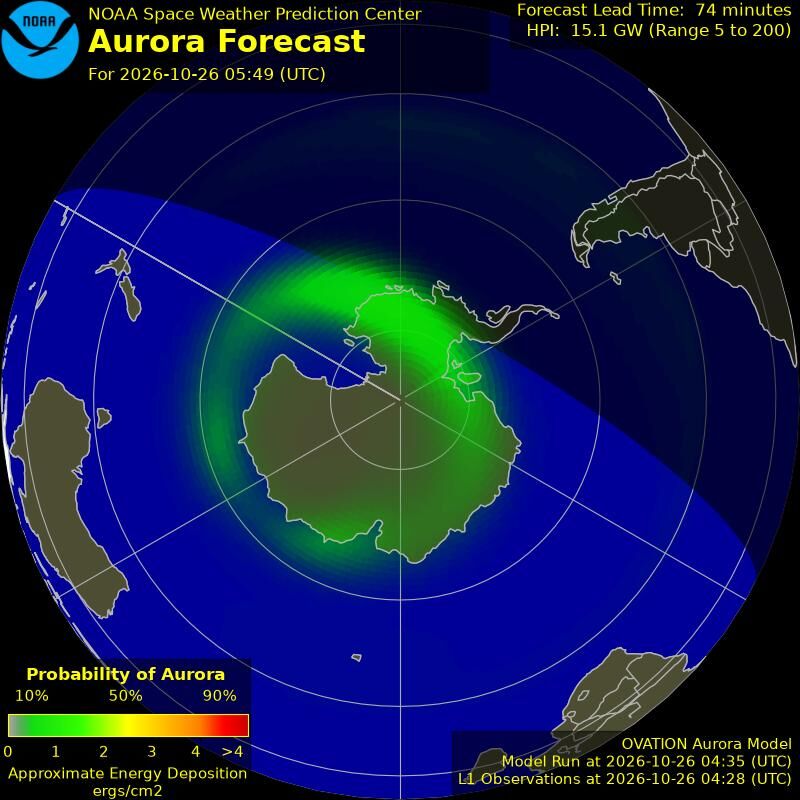 Aurora-Forecast Südhalbkugel