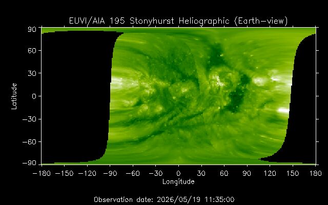 Heliographische Karte — Sonnenoberfläche flach