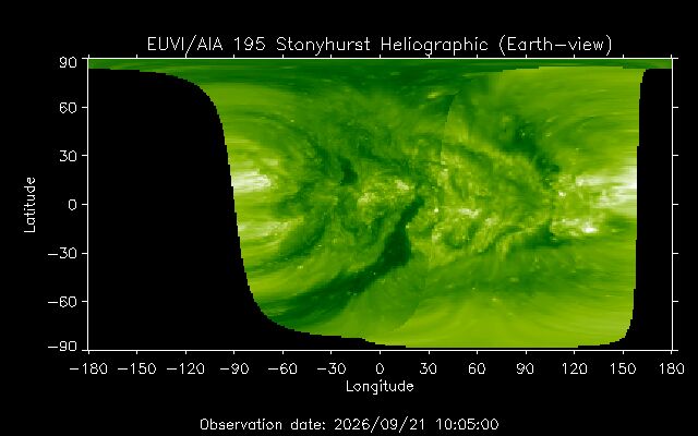 Heliographische Karte, Sonnenoberfläche flach