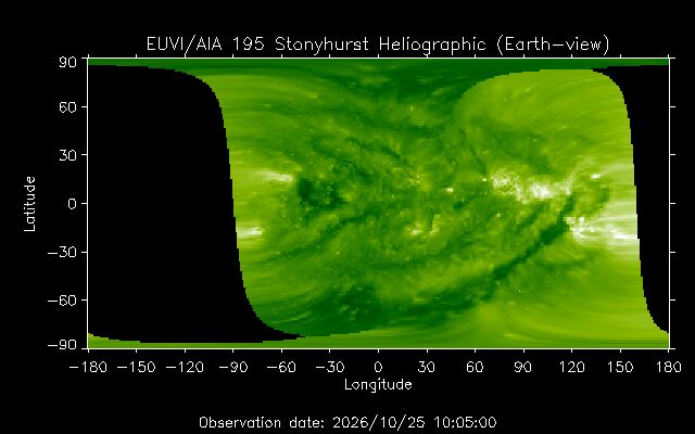 Heliographische Karte, Sonnenoberfläche flach