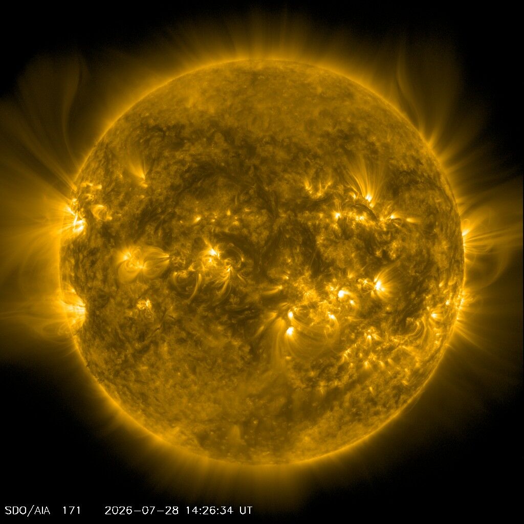 SDO HMI — Standbild: Sichtbares Licht + Magnetogramm — dunkle Sonnenflecken sind aktive Regionen.