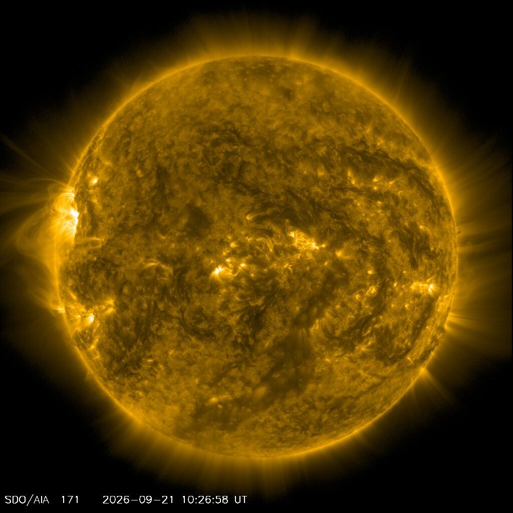 SDO HMI, Standbild: Sichtbares Licht + Magnetogramm: Dunkle Sonnenflecken sind aktive Regionen.