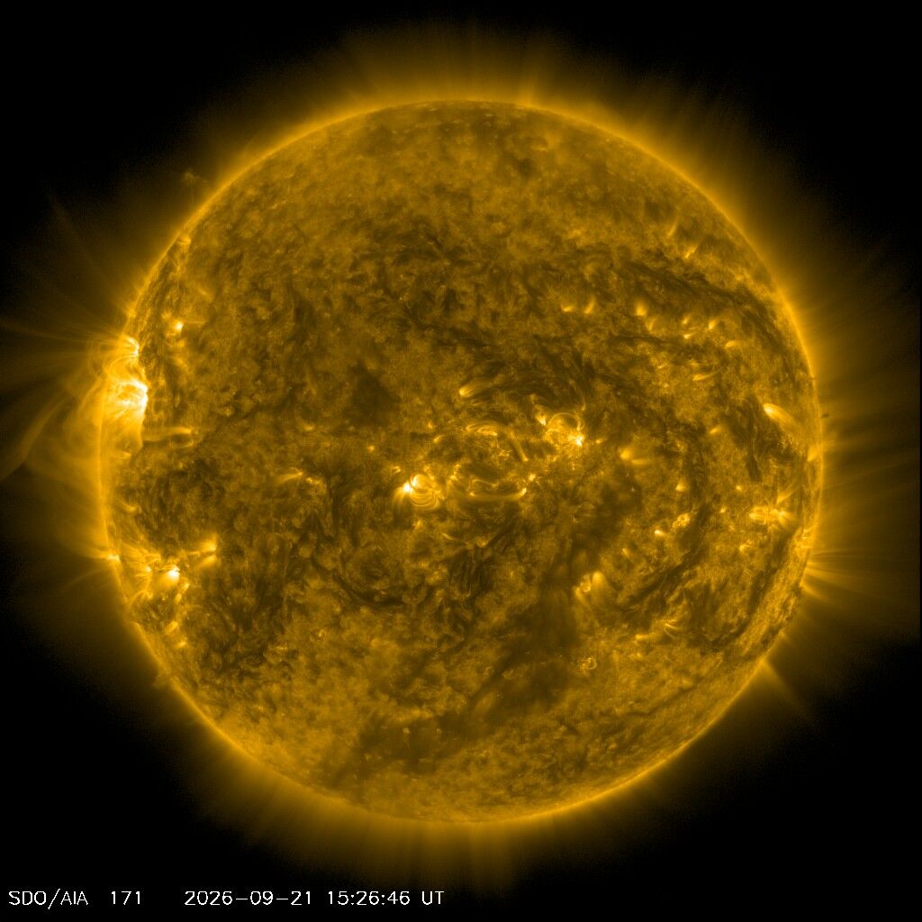 SDO HMI, Standbild: Sichtbares Licht + Magnetogramm: Dunkle Sonnenflecken sind aktive Regionen.