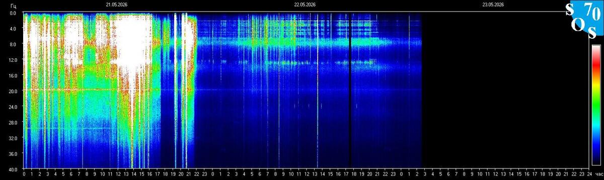 Live-Schumann-Resonanz-Spektrogramm — Tomsk State University, Sibirien