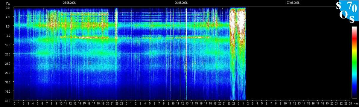 Live-Schumann-Resonanz-Spektrogramm — Tomsk State University, Sibirien